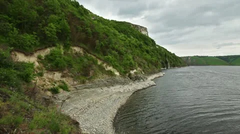 Dniester at Stormy Weather Stock Footage