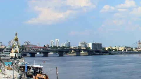 Dnipro bridges Stock Footage 25568835