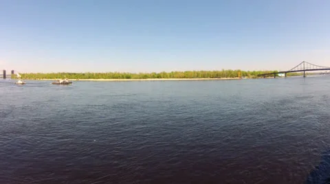 Dnipro river in Kyiv Stock Footage 23178824