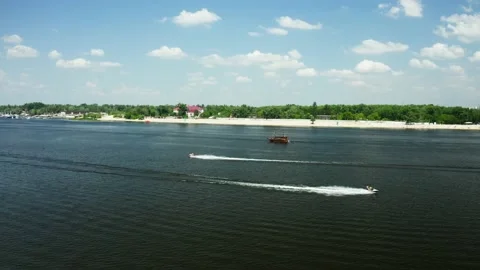 Dnipro river. Kyiv Stock Footage 143467691