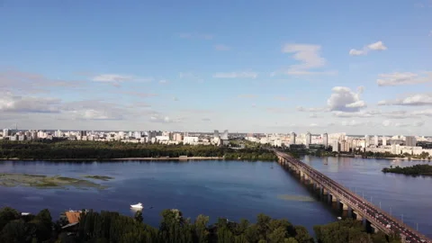Dnipro River Panoramic View at Day 스톡 동영상 286372953