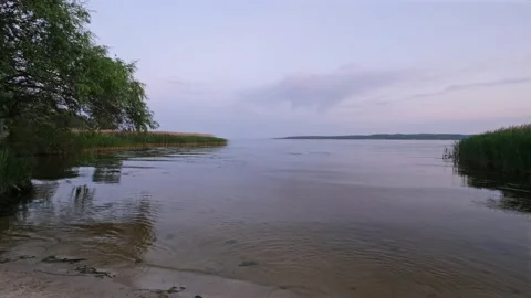 Dnipro river summer dusk landscape, Ukraine Stock Footage 175242116