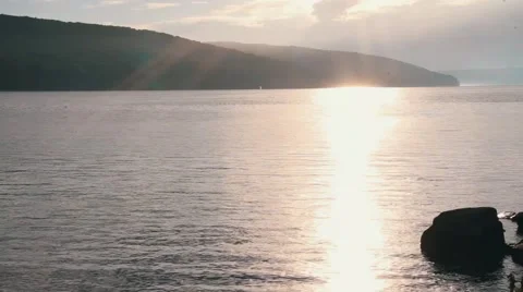 Dnister river in the evening. Stock Footage 48697799