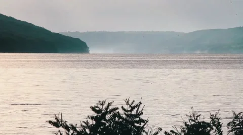 Dnister river in the evening. Stock Footage 48697815