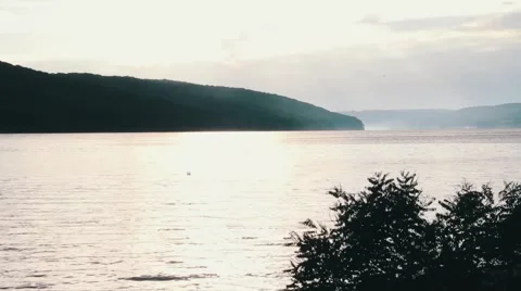 Dnister river in the evening. Stock Footage 48697828