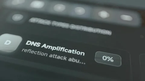 DNS Amplification reflection attacks with a distribution of 30 percent of the Stock Footage 330239795