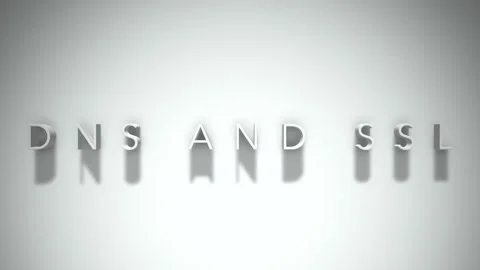 Dns and ssl 3D title animation with shadows on a white background Stock Footage 296922071