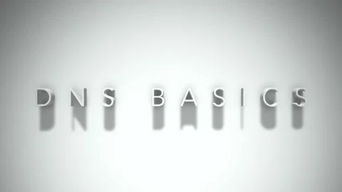 Dns basics 3D title animation with shadows on a white background Stock Footage 296922067