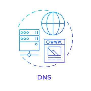 DNS blue gradient concept icon Stock Illustration