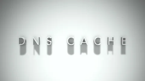 Dns cache 3D title animation with shadows on a white background Stock Footage 296922061