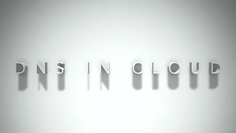 Dns in cloud 3D title animation white text on a white background Stock Footage 299372915