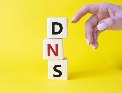 DNS -Domain Name Server - Consumer Price Index symbol. Concept word DNS on .. Stock Photos