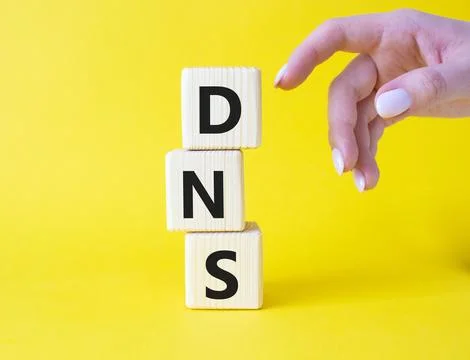 DNS -Domain Name Server - Consumer Price Index symbol. Concept word DNS on .. Stock Photos