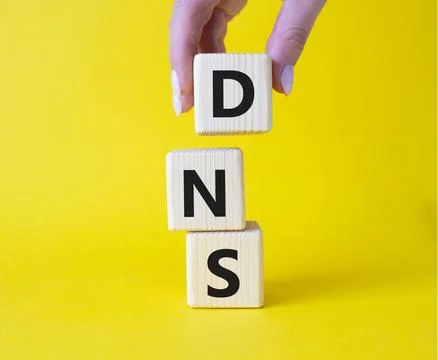 DNS -Domain Name Server - Consumer Price Index symbol. Concept word DNS on .. Stock Photos