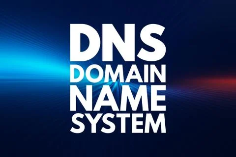 DNS - Domain Name System acronym, technology concept background Stock Illustration