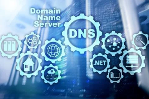 DNS. Domain Name System. Network Web Communication. Internet and digital Stock-Fotos