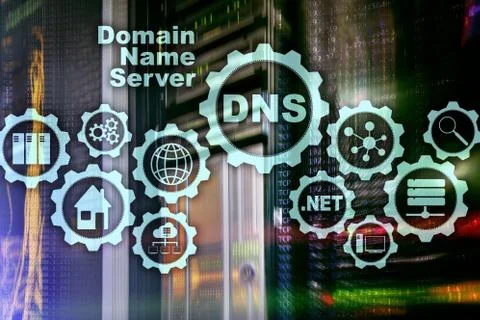 DNS. Domain Name System. Network Web Communication. Internet and digital tech Foto stock