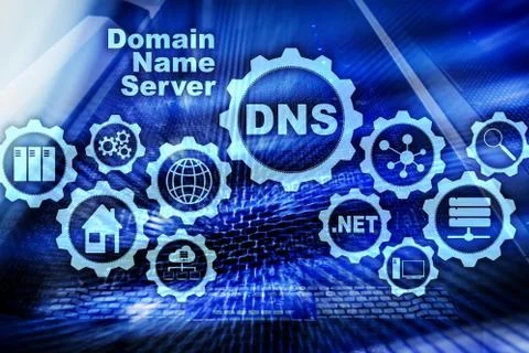 DNS. Domain Name System. Network Web Communication. Internet and digital tech Foto stock