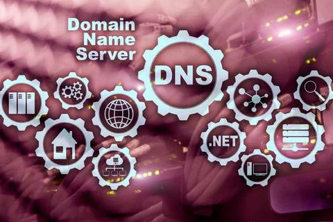 DNS. Domain Name System. Network Web Communication. Internet and digital Fotos de archivo