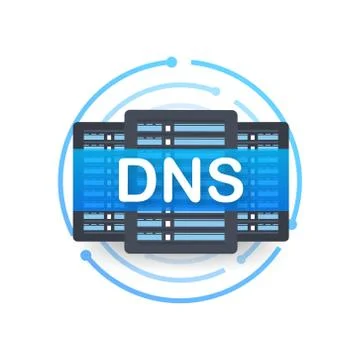 DNS Domain Name System Server. Global communication network concept. Web search Stock Illustration