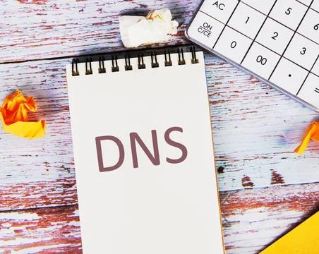 DNS Domain Name System Server Decentralized naming system for computers, de.. Stock Photos