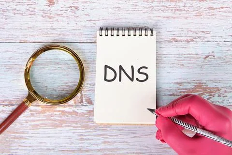 DNS Domain Name System Server Decentralized naming system for computers, de.. Stock Photos