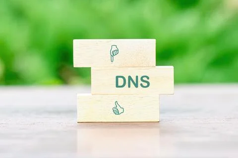 DNS Domain Name System Server Decentralized naming system for computers, de.. Stock Photos