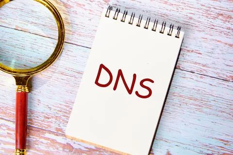 DNS Domain Name System Server Decentralized naming system for computers, de.. Stock Photos