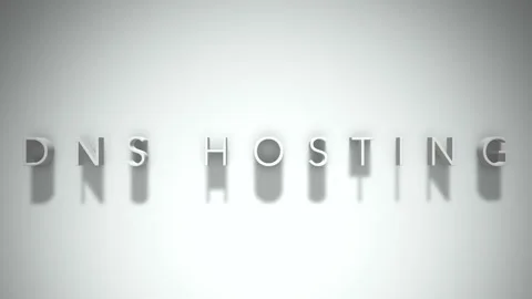 Dns hosting 3D title animation with shadows on a white background Stock Footage 297268614