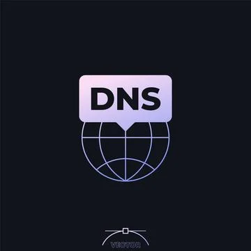 DNS icon, Domain Name System vector Stock Illustration