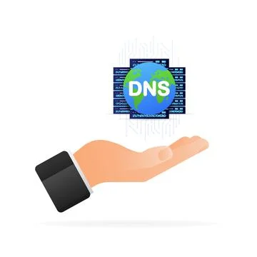 DNS icon on white background. Isolated vector illustration. Cyber security Illustrazione stock