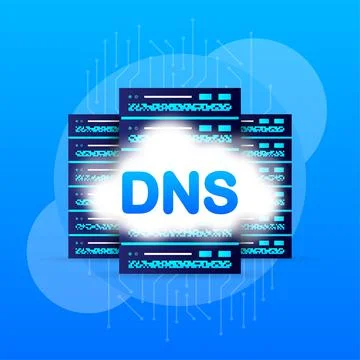 DNS icon on white background. Isolated vector illustration. Cyber security Stock Illustration