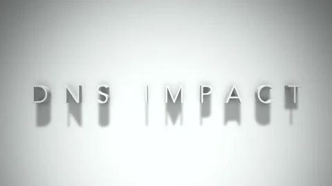 Dns impact 3D title animation with shadows on a white background Stock Footage 296922093