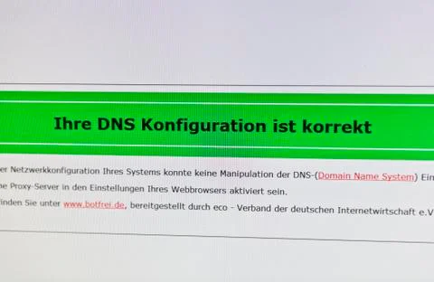 Dns Konfiguration of computers Stock Photos