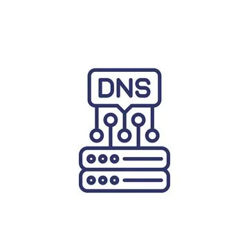 DNS line icon on white Stock Illustration