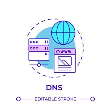 DNS multi color concept icon Stock Illustration
