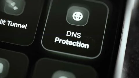 DNS protection tile secures private network queries Stock Photos
