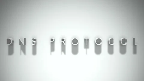 Dns protocol 3D title animation white text on a white background Stock Footage 299758655