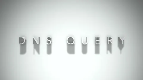 Dns query 3D title animation with shadows on a white background Stock Footage 296922094