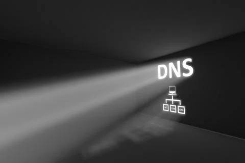 DNS rays volume light concept 3d illustration Stock Illustration