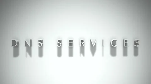 Dns services 3D title animation white text on a white background Stock Footage 299758599