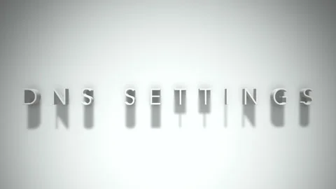 Dns settings 3D title animation white text on a white background Stock Footage 299644634