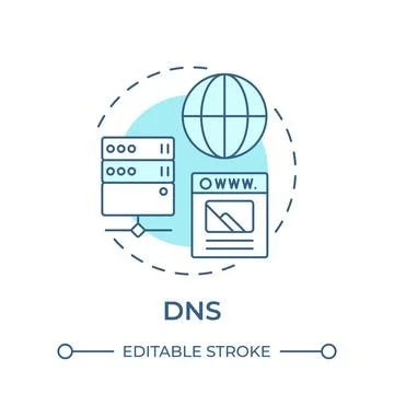 DNS soft blue concept icon Stock Illustration