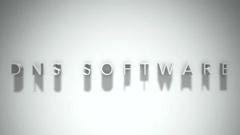 Dns software 3D title animation white text on a white background Stock Footage 299372908