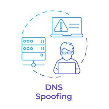 DNS spoofing blue gradient concept icon Stock Illustration