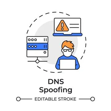 DNS spoofing multi color concept icon Stockillustratie