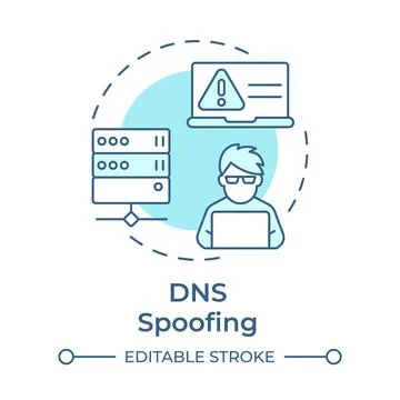 DNS spoofing soft blue concept icon Stock Illustration