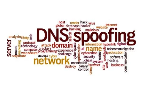 DNS spoofing word cloud concept Stock Illustration