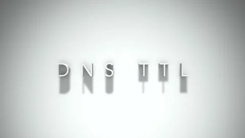 Dns ttl 3D title animation with shadows on a white background Stock Footage 297268619