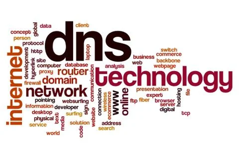 DNS word cloud concept Stock Photos